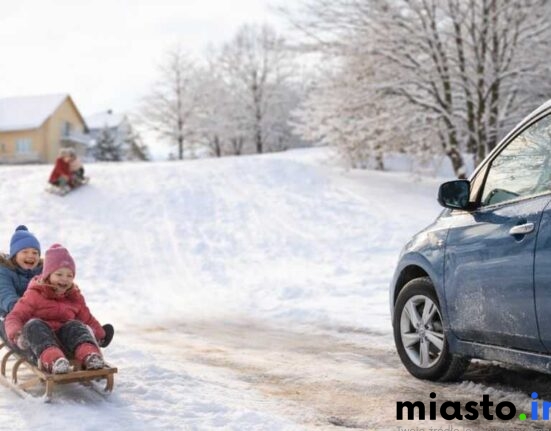 Dziecko wjechało sankami w samochód