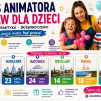 Terminy Kursu Animatora Zabaw dla Dzieci wakacje 2026 – 6 miast Akademii Animatora®