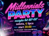 Plakat Millennials Party w Rumi - muzyka lat 80'-00', sobota 4 lipca 2026, Park Starowiejski Scena Letnia MDK Rumia, start 20.00